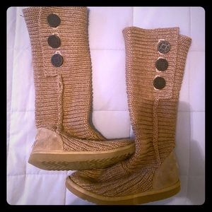 UGG oatmeal button up boots